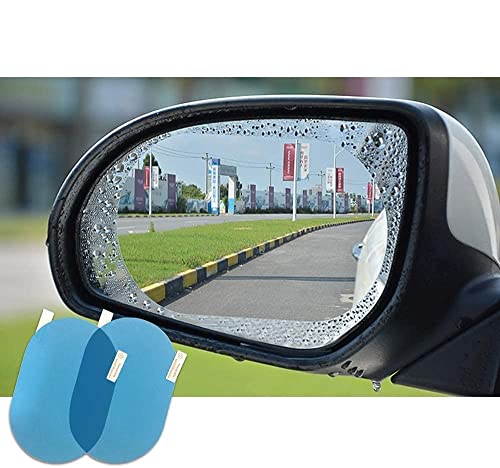 AUGEN HD Anti-Water, Anti-Mist, Anti-Fog, Waterproof Oblong Rearview Side Mirror Protective Film for Cars, Trucks – 100 X 145mm (Pack of 1 Set)