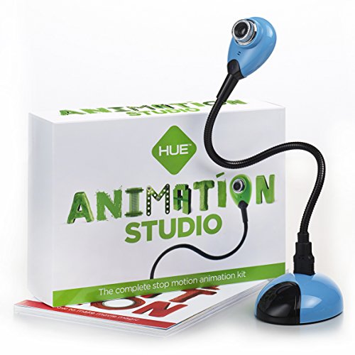 HUE Animation Studio (Blue) for Windows PCs and Apple Mac OS X: complete stop motion animation kit with camera, software and book